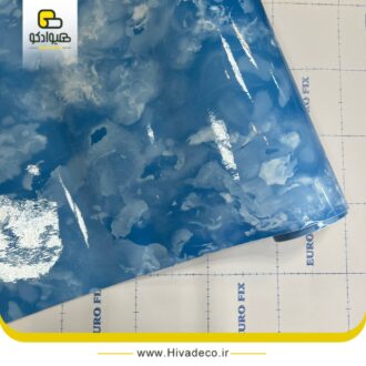 برچسب دکوری طرح سنگ ابر باد آبی براق عرض 60 یورو چین کد 5003522 1